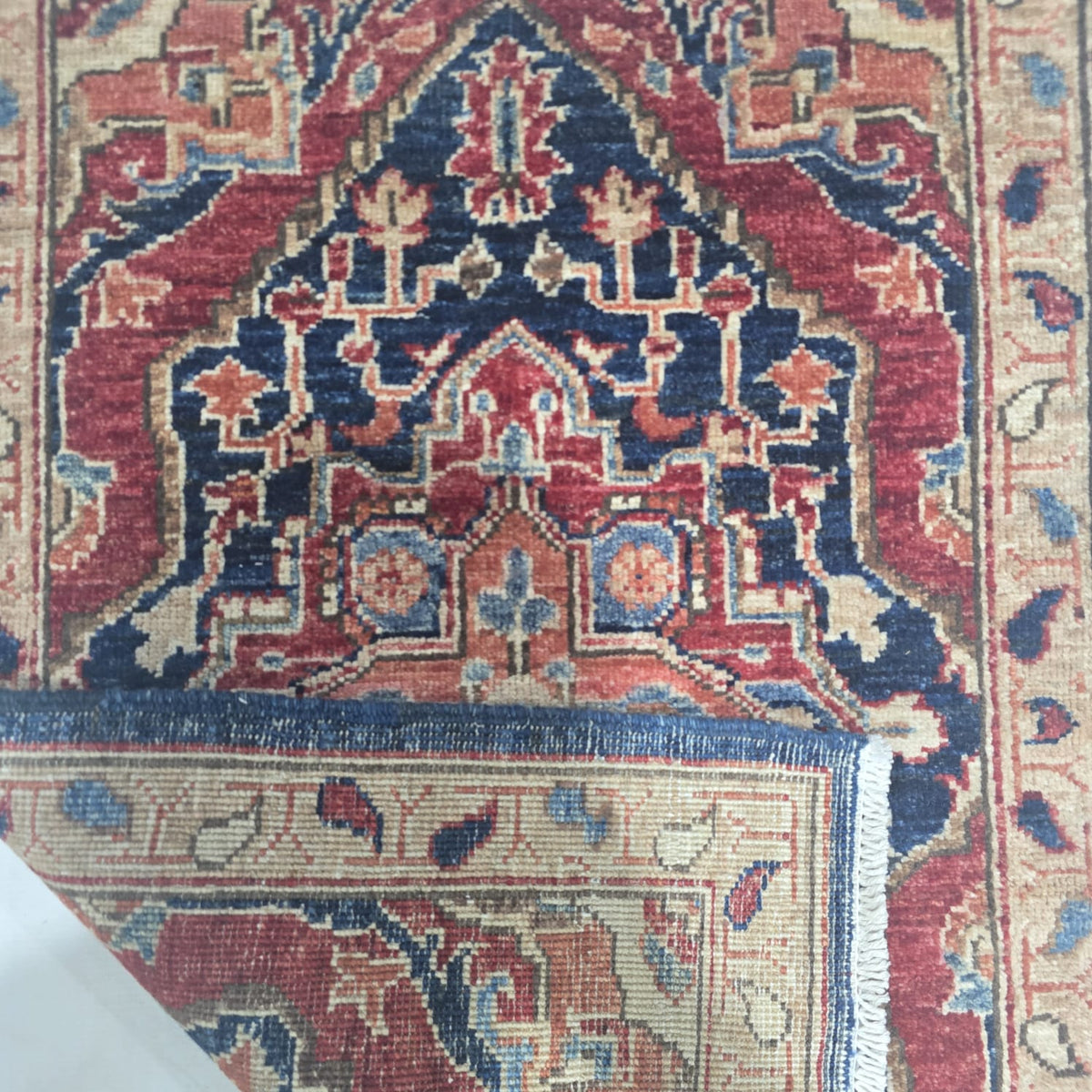 2x3 Red Heriz Floral Area Rug | Handmade Wool & Cotton Rug