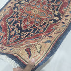 2x3 Red Heriz Floral Area Rug | Handmade Wool & Cotton Rug