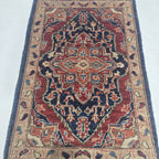 2x3 Red Heriz Floral Area Rug | Handmade Wool & Cotton Rug