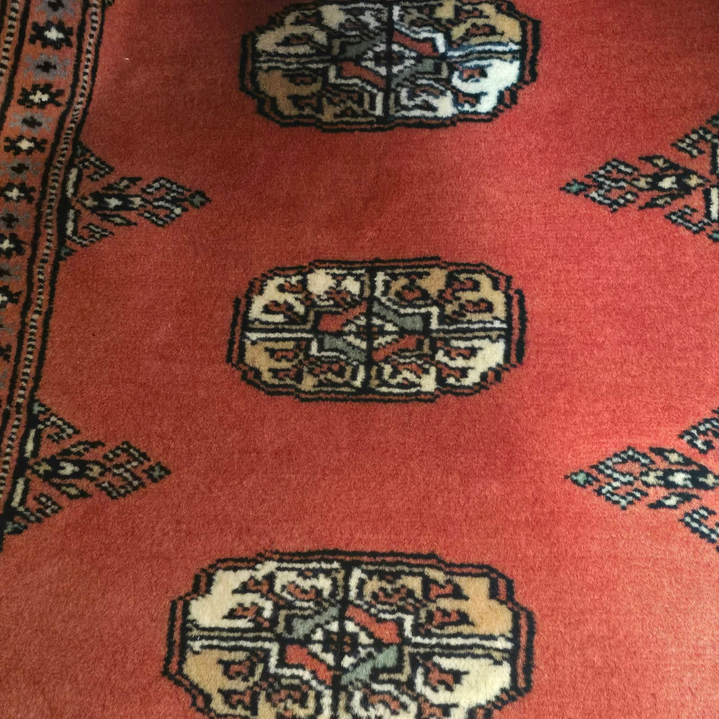 Red Geometric Elephant Foot Car Mat | Handmade Cotton & Wool