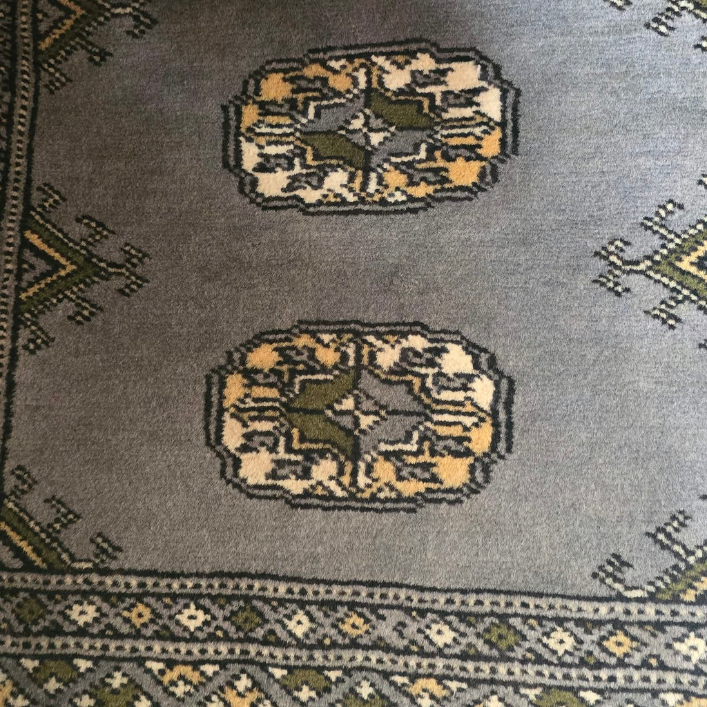 Gray Artisan Geometric Elephant Foot Car Mat | Handmade Cotton & Wool