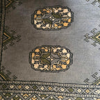 Gray Artisan Geometric Elephant Foot Car Mat | Handmade Cotton & Wool