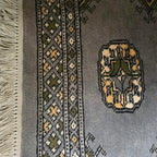 Gray Artisan Geometric Elephant Foot Car Mat | Handmade Cotton & Wool