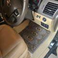 Gray Artisan Geometric Elephant Foot Car Mat | Handmade Cotton & Wool