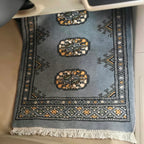 Gray Heritage Geometric Elephant Foot Car Mat | Handmade Cotton & Wool