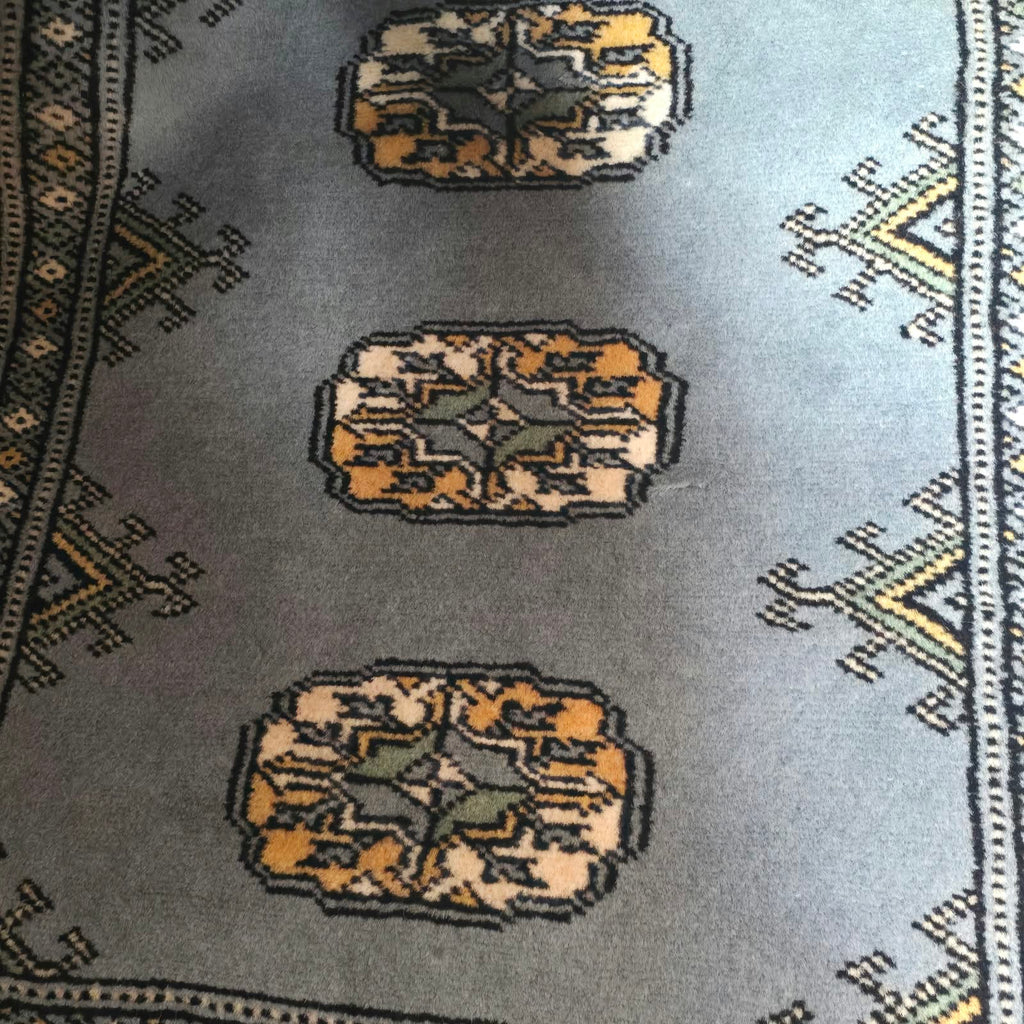 Gray Heritage Geometric Elephant Foot Car Mat | Handmade Cotton & Wool