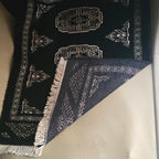 Black Artisan Geometric Elephant Foot Car Mat | Handmade Cotton & Wool