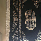Black Artisan Geometric Elephant Foot Car Mat | Handmade Cotton & Wool