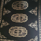 Black Artisan Geometric Elephant Foot Car Mat | Handmade Cotton & Wool