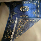 Royal Blue Artisan Elephant Foot Car Mat | Handmade Cotton & Wool