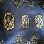 Royal Blue Artisan Elephant Foot Car Mat | Handmade Cotton & Wool
