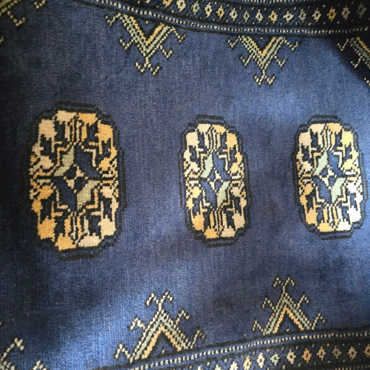 Royal Blue Artisan Elephant Foot Car Mat | Handmade Cotton & Wool