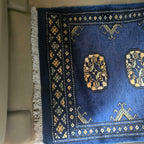 Royal Blue Artisan Elephant Foot Car Mat | Handmade Cotton & Wool