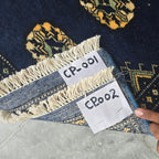 Royal Blue Artisan Elephant Foot Car Mat | Handmade Cotton & Wool