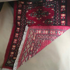 Ruby Red Artisan Geometric Car Mat | Handmade Cotton & Wool