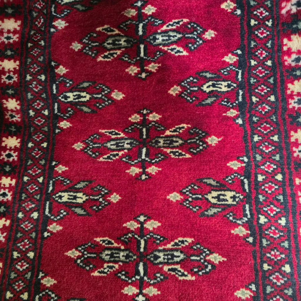 Ruby Red Artisan Geometric Car Mat | Handmade Cotton & Wool