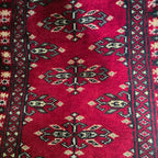 Ruby Red Artisan Geometric Car Mat | Handmade Cotton & Wool