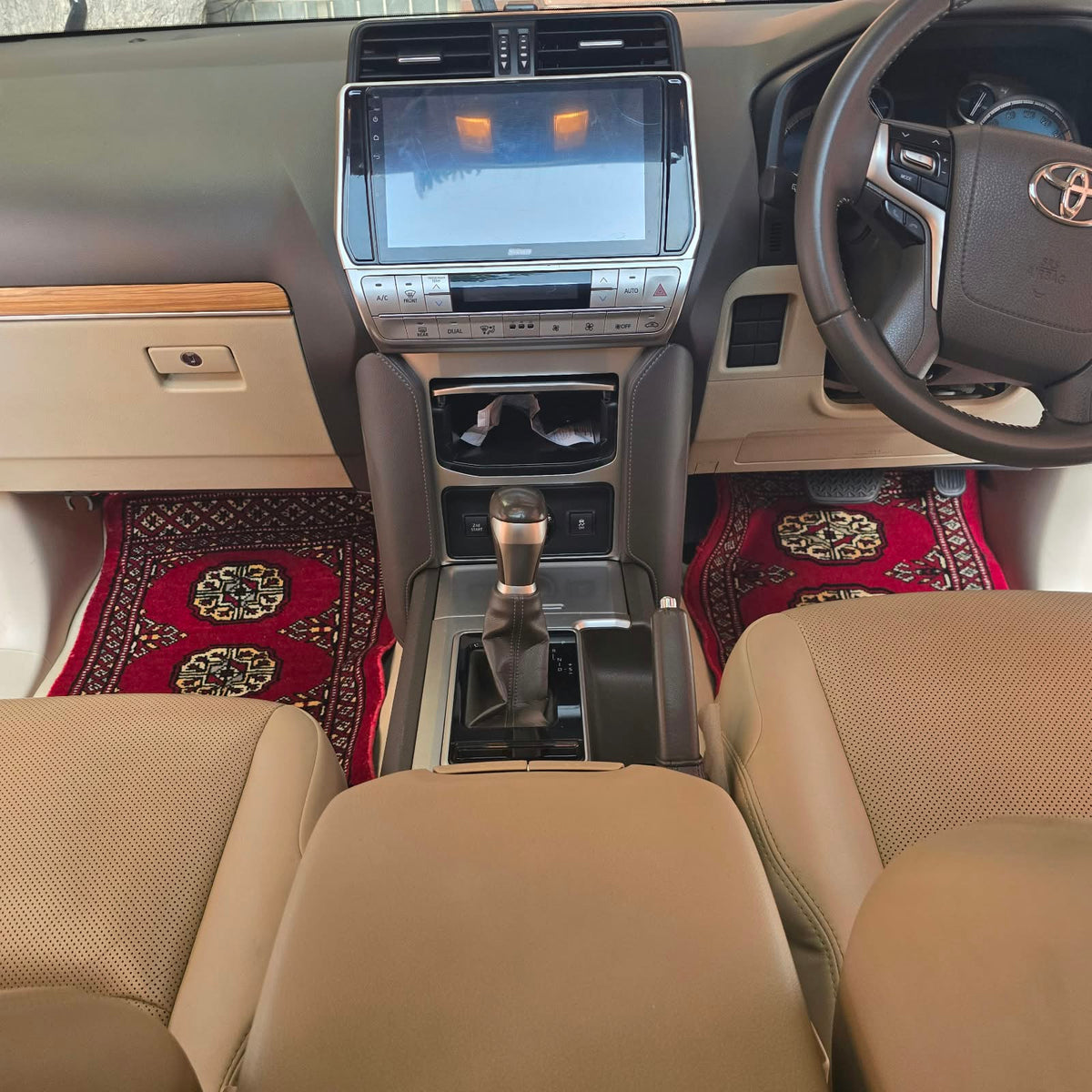 Ruby Red Heritage Elephant Foot Car Mat | Handmade Cotton & Wool