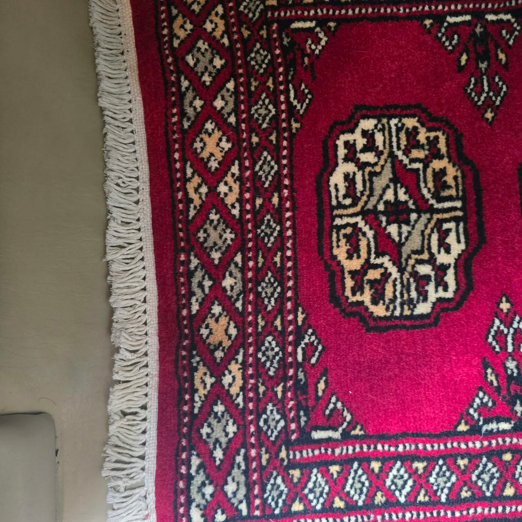 Ruby Red Heritage Elephant Foot Car Mat | Handmade Cotton & Wool