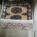 Beige Heritage Elephant Foot Car Mat | Handmade Cotton & Wool