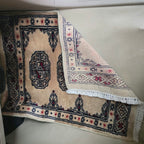 Beige Heritage Elephant Foot Car Mat | Handmade Cotton & Wool