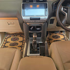 Beige Heritage Elephant Foot Car Mat | Handmade Cotton & Wool