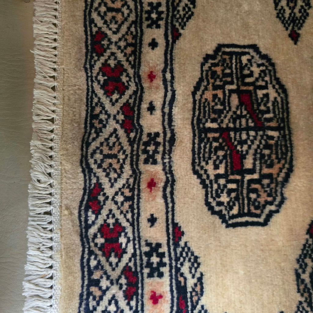Beige Heritage Elephant Foot Car Mat | Handmade Cotton & Wool