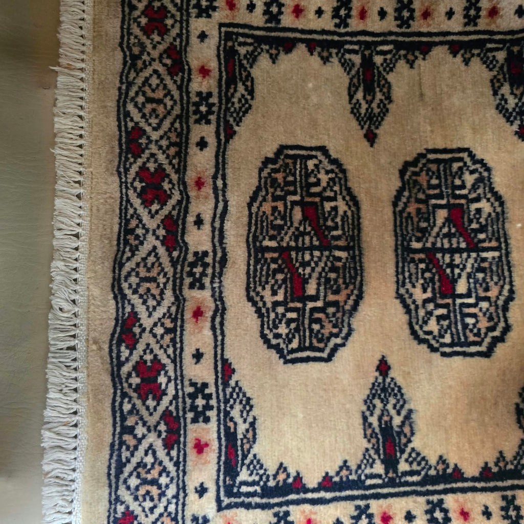 Beige Heritage Elephant Foot Car Mat | Handmade Cotton & Wool
