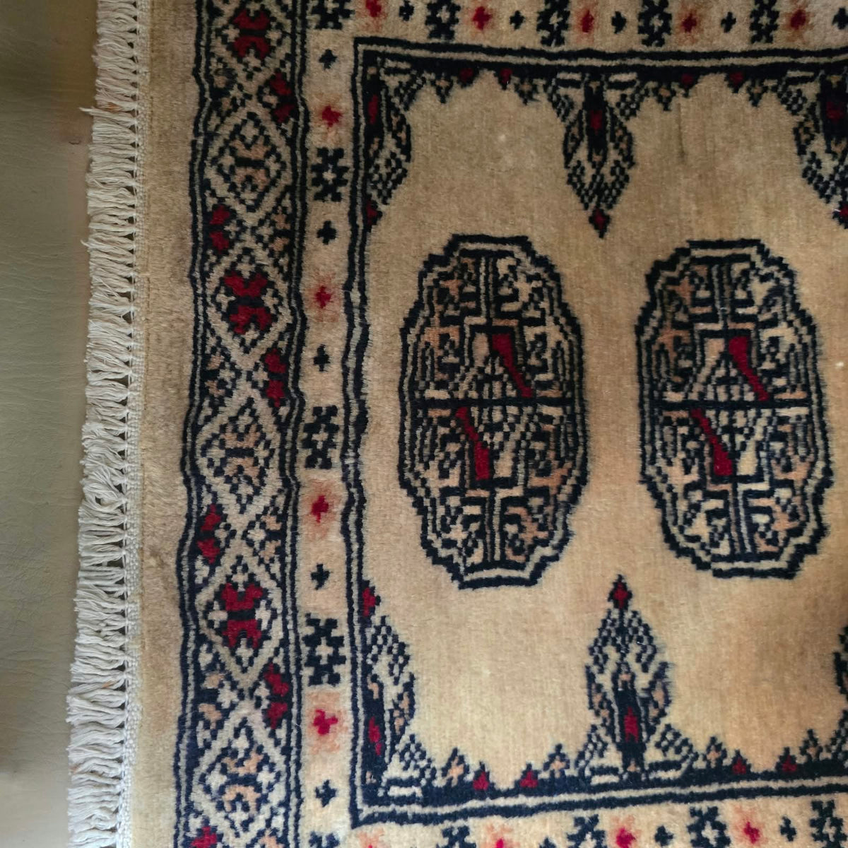 Beige Heritage Elephant Foot Car Mat | Handmade Cotton & Wool