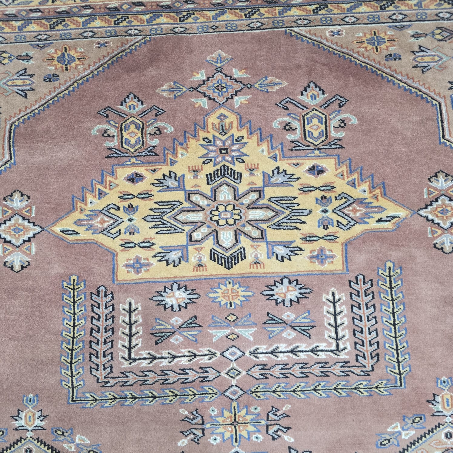 6x9 Copper Geometric Handmade Cotton & Wool Silk Touch Rug | Premium Luxury Area Rug