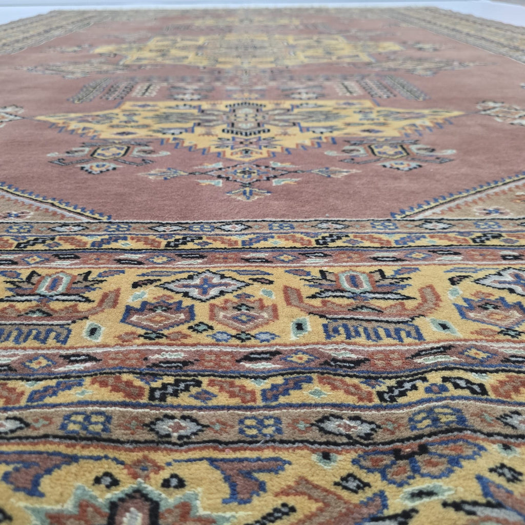 6x9 Copper Geometric Handmade Cotton & Wool Silk Touch Rug | Premium Luxury Area Rug