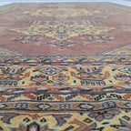 6x9 Copper Geometric Handmade Cotton & Wool Silk Touch Rug | Premium Luxury Area Rug