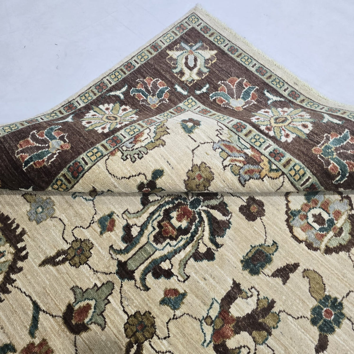 5x8 Beige Chobi Handmade Cotton & Wool Rug | Premium Luxury Area Rug