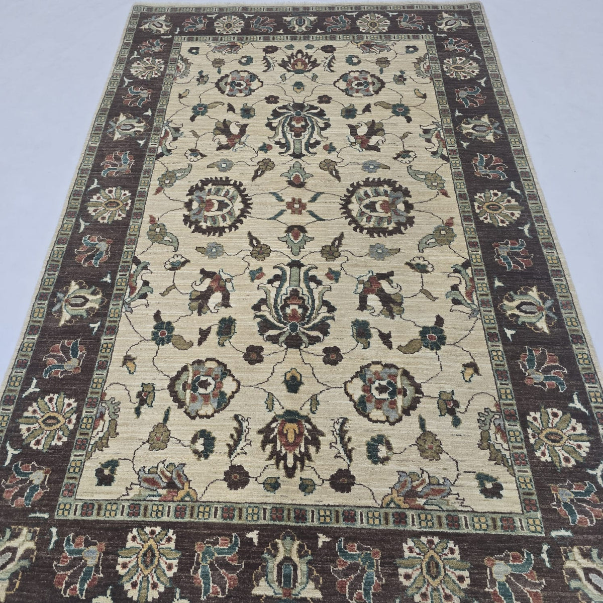 5x8 Beige Chobi Handmade Cotton & Wool Rug | Premium Luxury Area Rug