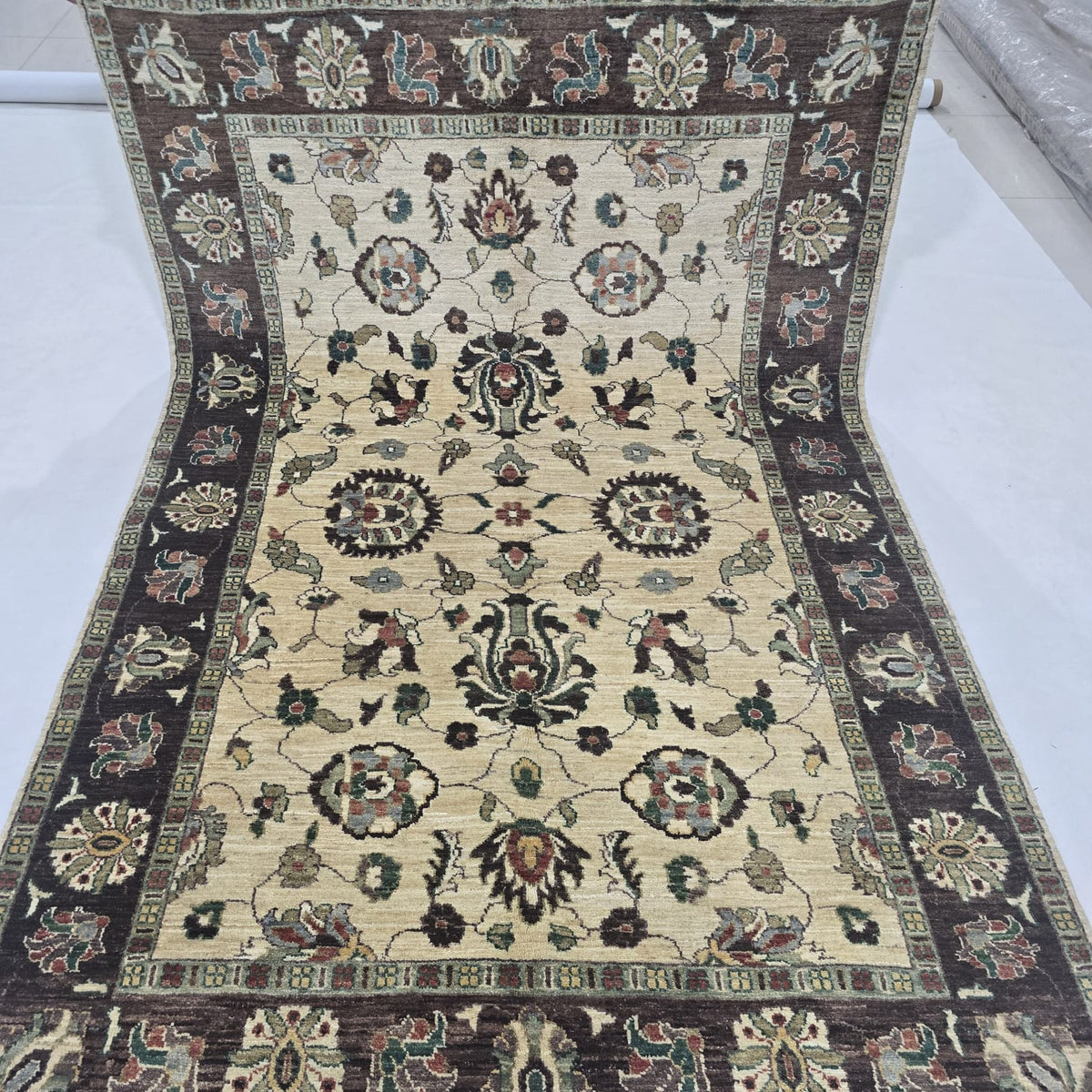5x8 Beige Chobi Handmade Cotton & Wool Rug | Premium Luxury Area Rug