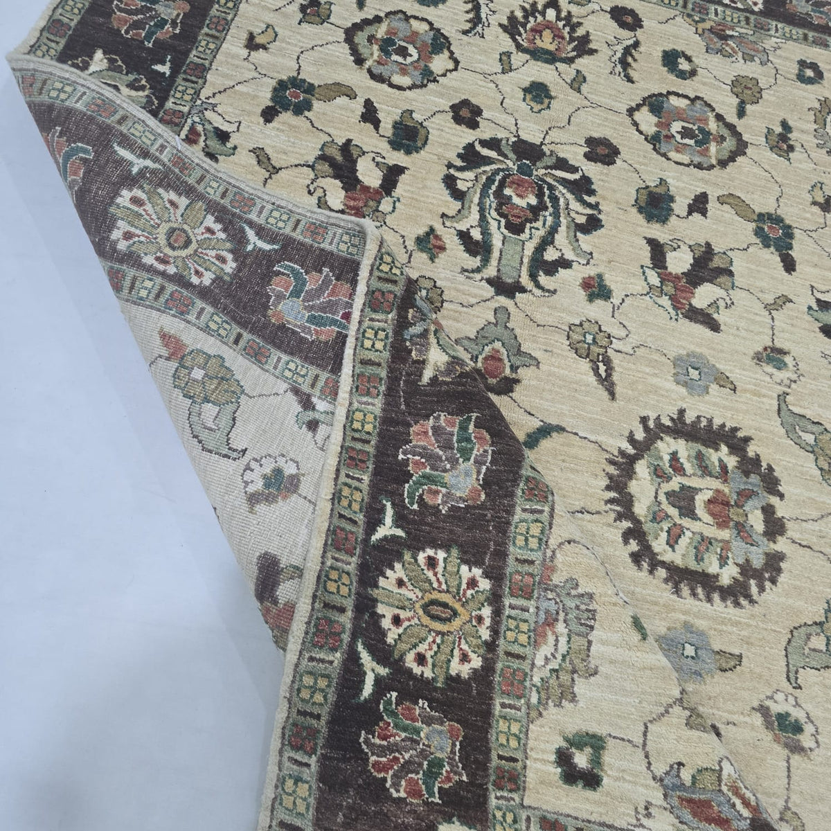 5x8 Beige Chobi Handmade Cotton & Wool Rug | Premium Luxury Area Rug