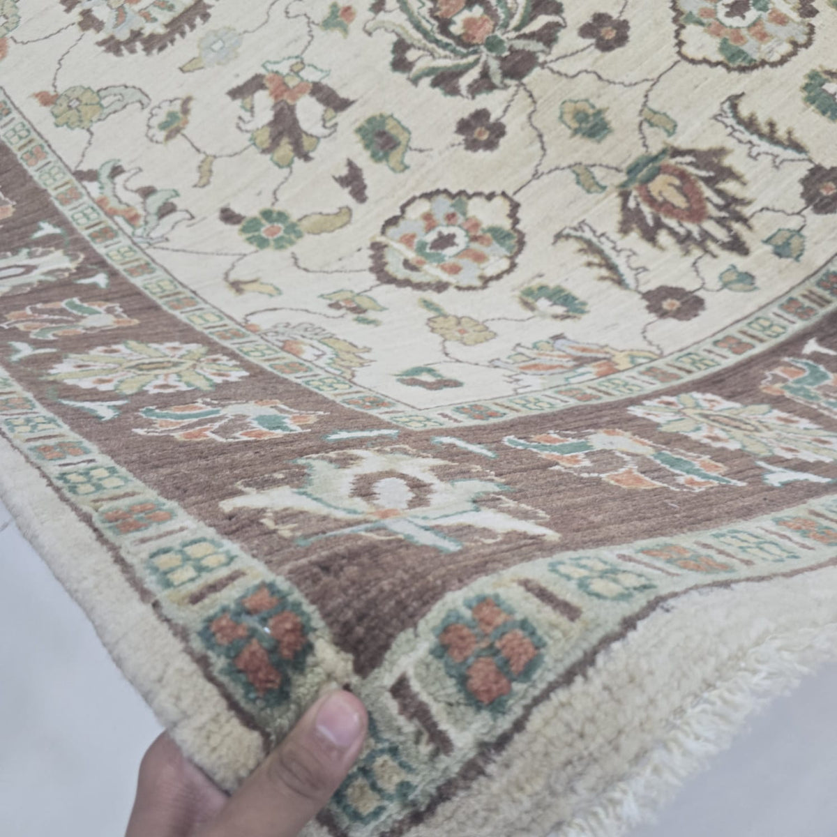 5x8 Beige  Chobi Handmade Cotton & Wool Rug | Premium Luxury Area Rug