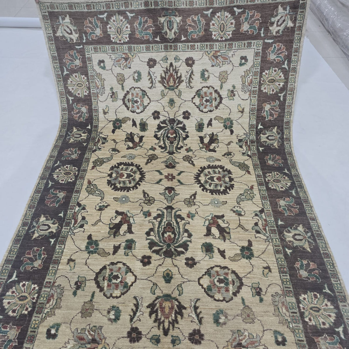 5x8 Beige  Chobi Handmade Cotton & Wool Rug | Premium Luxury Area Rug