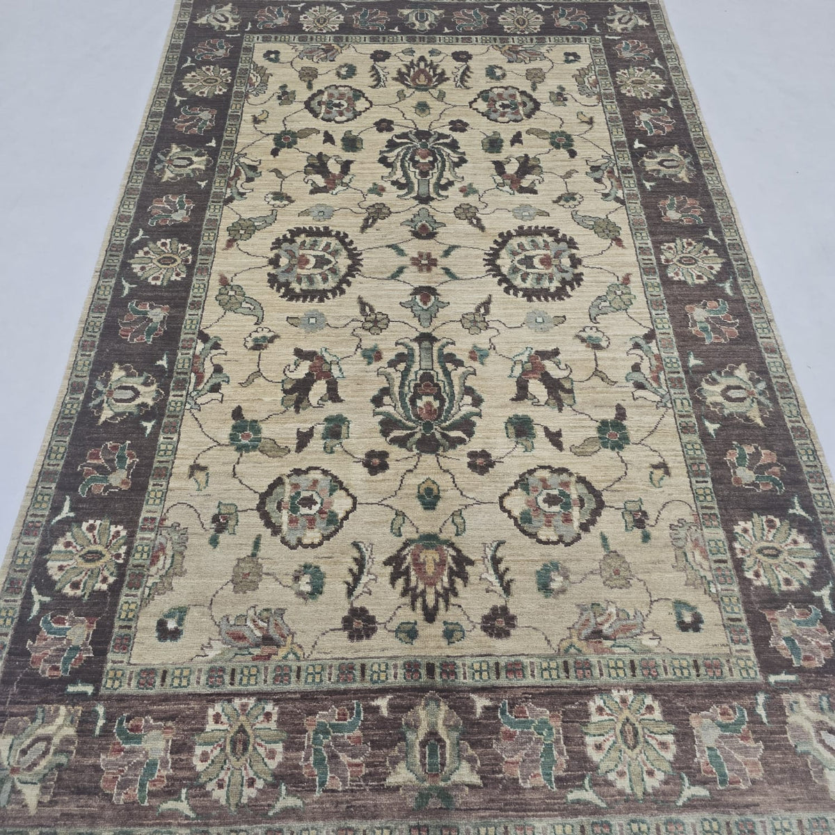 5x8 Beige  Chobi Handmade Cotton & Wool Rug | Premium Luxury Area Rug
