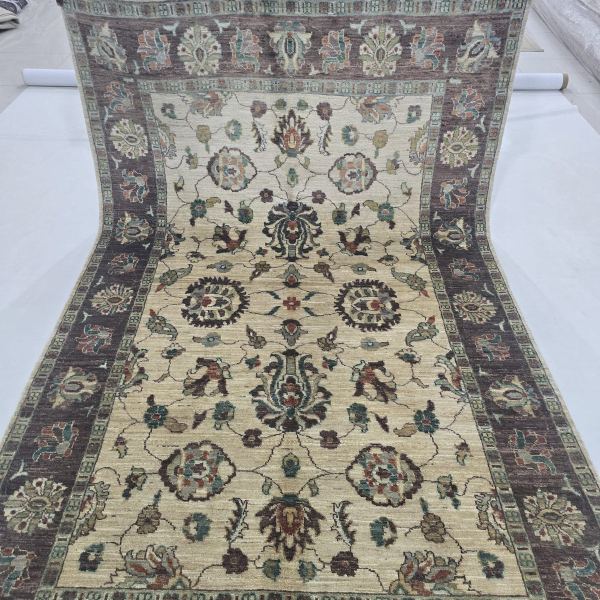 5x8 Beige Chobi Handmade Cotton & Wool Rug | Premium Luxury Area Rug