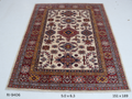 5x6 Beige and Red Super Kazak Geometric Handmade Cotton & Wool Rug
