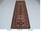 3x9 Beige and Copper Super Kazak Handmade Wool Cotton Geometric Runner Rug