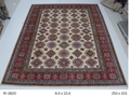 Red and beige Super Kazak handmade geometric cotton and wool rug