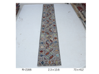 2x13 Gray Khurjeen Handmade Wool Cotton Rainbow Runner Rug