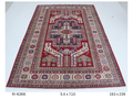 5x8 Super Kazak Handmade Cotton Wool Geometric Area Rug with Vegetable Dyeing