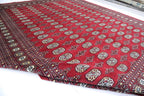 8x10 Red Mori Bokhara Geometric Area Rug | Handmade Wool & Cotton Rug | Azo Free