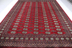8x10 Red Mori Bokhara Geometric Area Rug | Handmade Wool & Cotton Rug | Azo Free