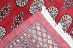 8x10 Red Mori Bokhara Geometric Area Rug | Handmade Wool & Cotton Rug | Azo Free